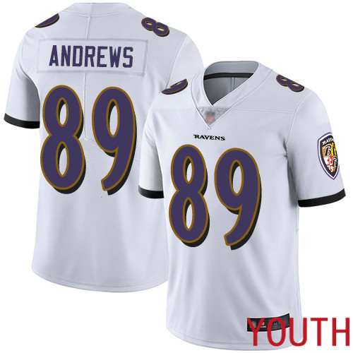 Baltimore Ravens Limited White Youth Mark Andrews Road Jersey NFL Football #89 Vapor Untouchable->youth nfl jersey->Youth Jersey
